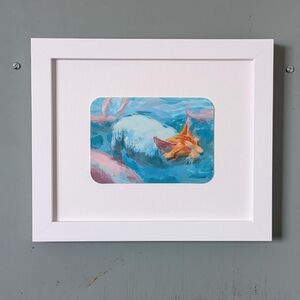 Acrylic Cat Painting, "Purrito with Fish Friends"